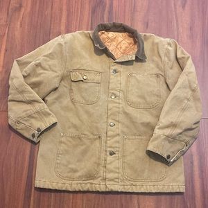 Mens L quilted insulated duck work jacket coat